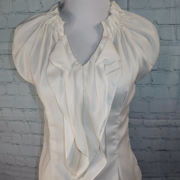 Express Off White Blouse, Side Zipper, Size Small - Picture 1 of 5